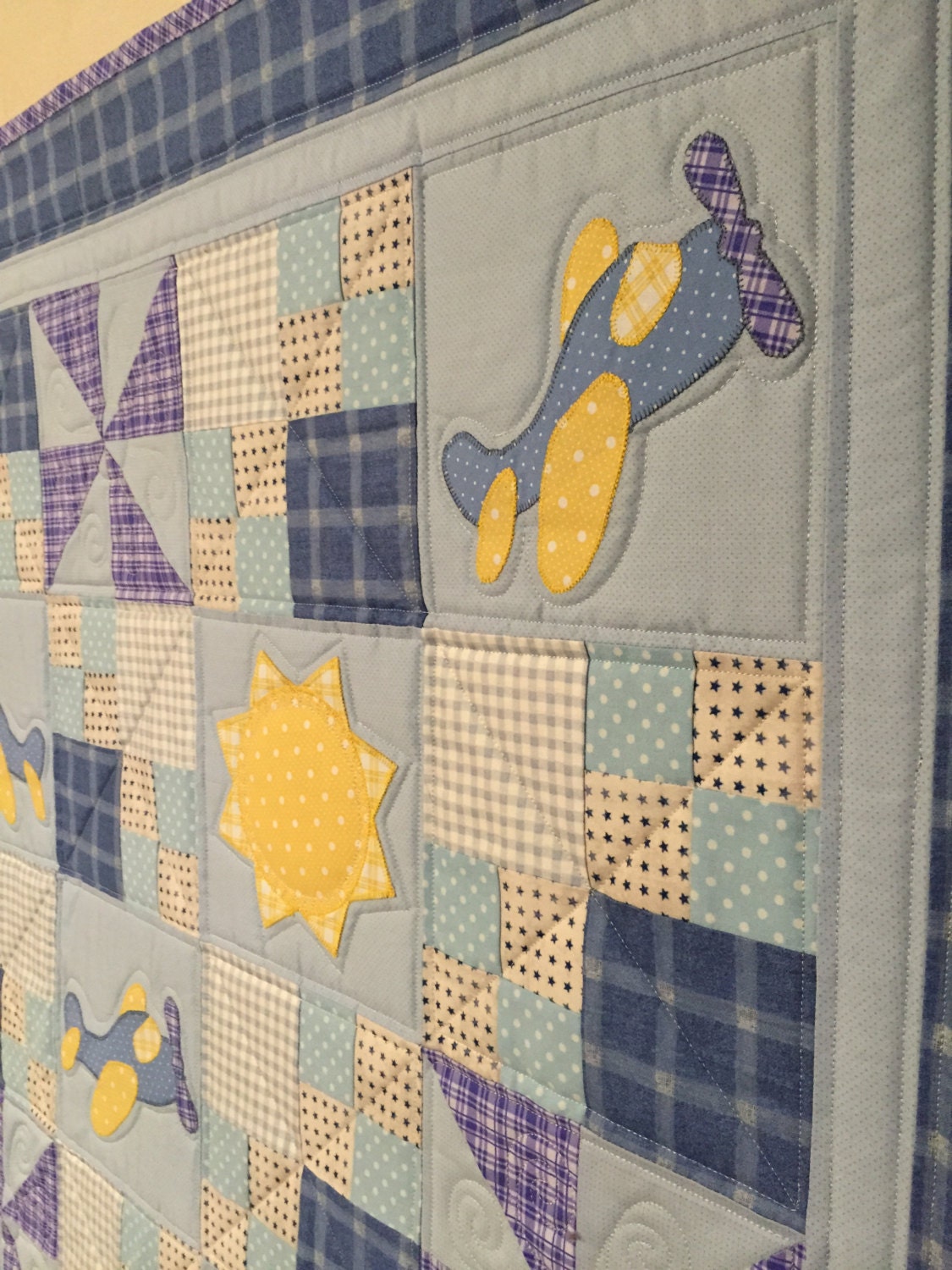 Airplane Quilt Pattern for Baby Boy Cleared for Take off in Etsy