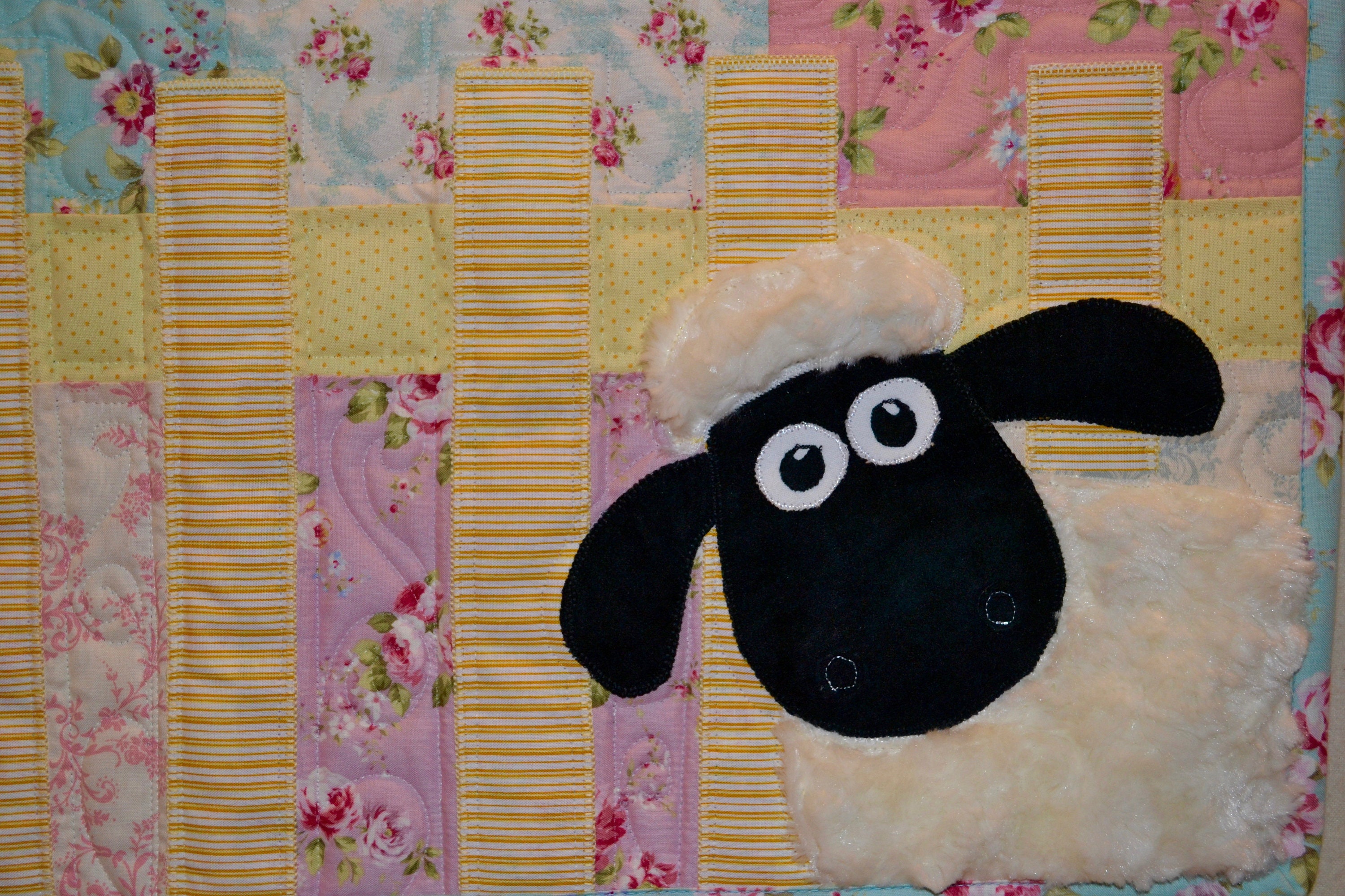 Lamb in the Roses Baby Quilt Pattern by Ellen Abshier of Laugh Sew Quilt -  Etsy, image size:3000x2000