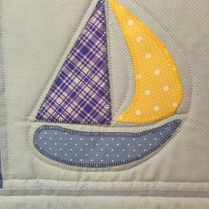 Airplane Quilt Pattern for baby boy Cleared for Take Off in Blues by Ellen Abshier of Laugh Sew Quilt image 4