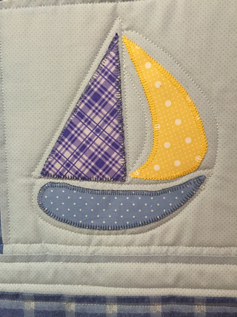 Airplane Quilt Pattern for baby boy Cleared for Take Off in Blues by Ellen Abshier of Laugh Sew Quilt image 4
