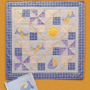 Airplane Quilt Pattern for baby boy Cleared for Take Off in Blues by Ellen Abshier of Laugh Sew Quilt image 2