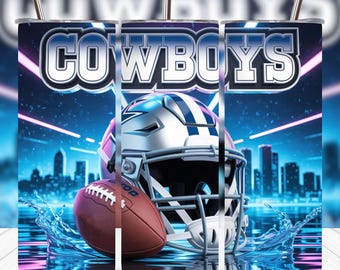 Cowboys 20oz Tumbler Wrap l 20oz Sports Tumbler Sublimation Design | Game Day PNG | Mascot Tumbler Wrap Design | Digital Download for DIY