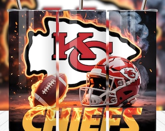 Best Selling Chiefs Tumbler Wrap PNG, 20oz Skinny Football Sublimation Design, Sports Mascot PNG, Football Team Tumbler Digital Download