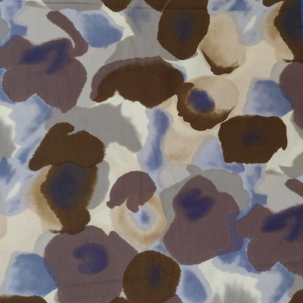 Abstract fabric large scale splotches by John Kaldor Fabricmaker 3.33 yds. x 45"  23.5" repeat browns beige purple tan gray cotton off bolt