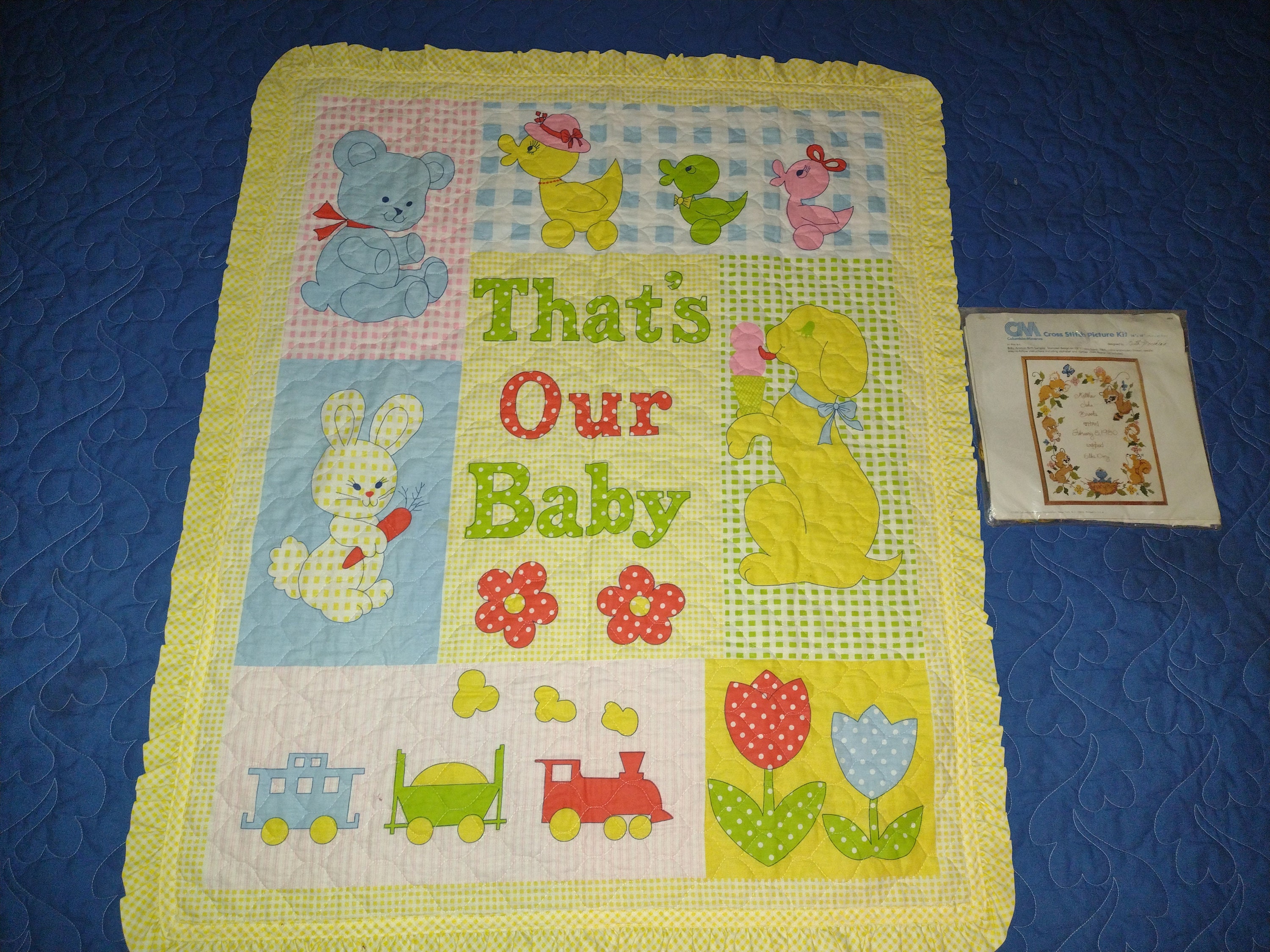 Design Works Crafts Janlynn Stamped for Cross Stitch Baby Quilt Kit, ABC  Fun, by The Yard