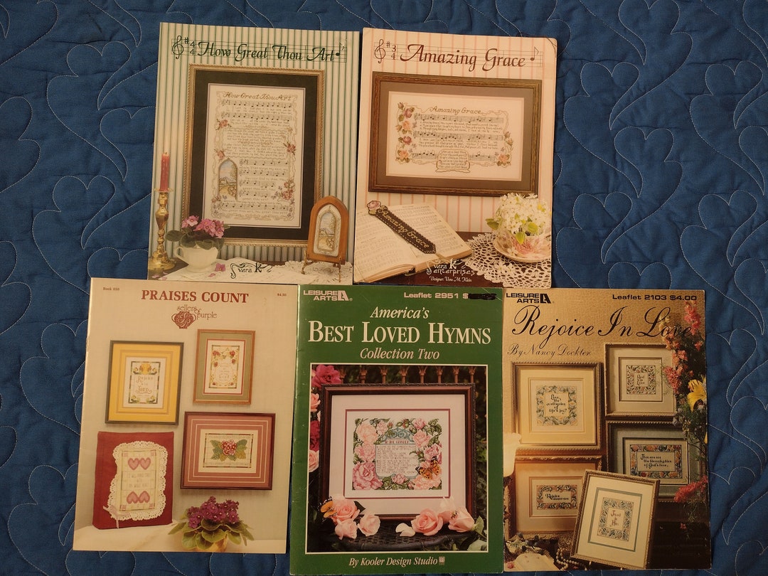 5 Hymns and Praise Counted Cross Stitch Leaflets How Great Thou Art