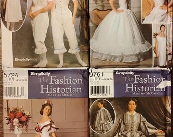 Four Fashion Historian Martha McClain pattern bundle two undergarments two dresses Misses' 14-20  complete