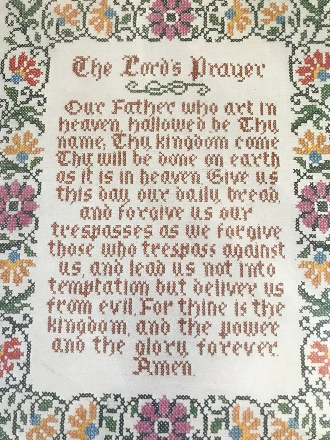 The Lord's Prayer cross stitch kit by Columbia Minerva Etsy