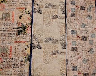 Three postmark, stamps letters cotton fabrics Eclectic Elements and Springs bundle 1 yds. OTB