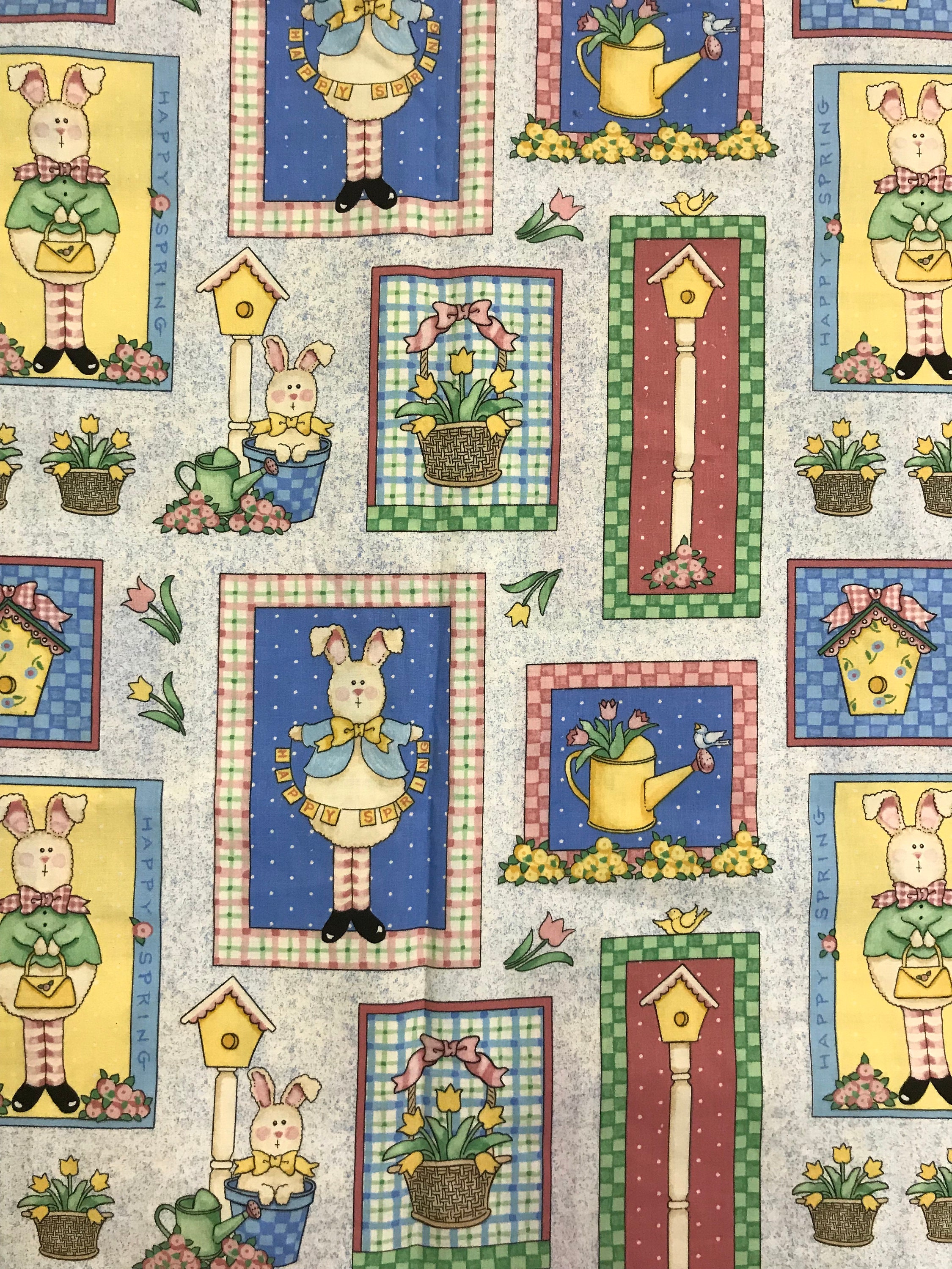 Daisy Kingdom fabric bunny fabric 2 yds. x 44 Happy Etsy