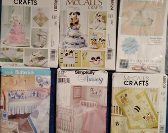 Gender reveal/baby shower nursery accessories patterns for boys and girls bundle-Six
