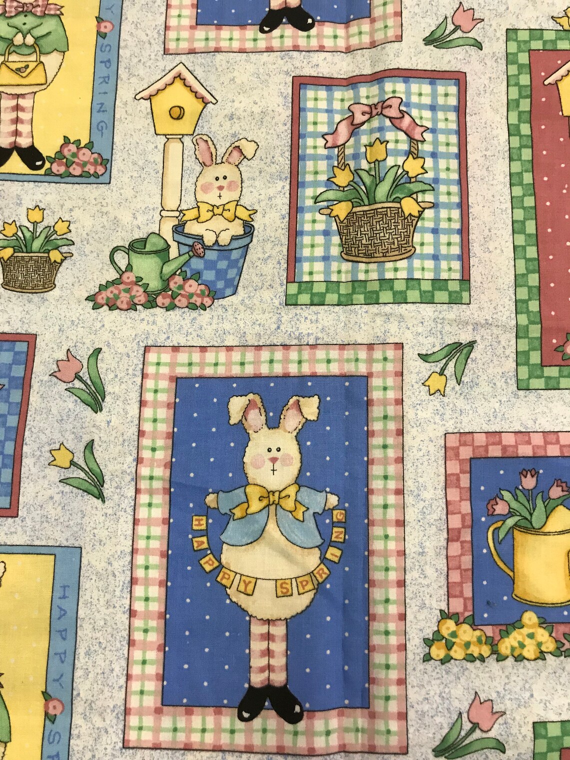 Daisy Kingdom fabric bunny fabric 2 yds. x 44 Happy Etsy
