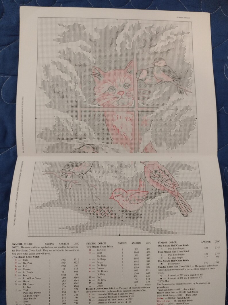 2 Cat Craft Books, 1 Kit 4 Counted Cross Stitch Leaflets 50 Purrfect