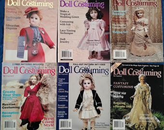 Six Doll Costuming magazines bundle 2001-2002 including the premiere collector's edition