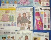Baby Toddler patterns dresses bibs bunting jackets, pants etc. Simplicity 2468 5317 7988 4711 6257 Butterick B4112 B4333 B4967 McCall's 8548