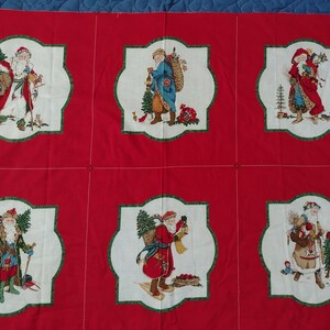 Tissu Vintage Cranston - Panneaux Imprimés Père Noël Pour Artisanat