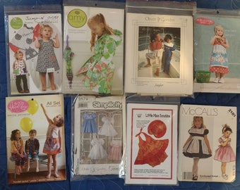 8 Patterns girl outfits Olive Ann, Amy Butler, Oliver Goodin (2) Marie Madeline, McCall's 2181, Anna Maria, Patterns by Annie complete uncut