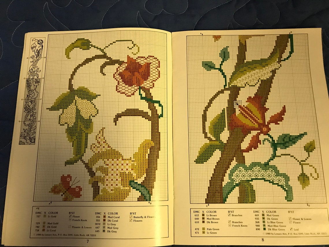 Floral Counted Cross Stitch Designs 4 Booklets and 5 Leaflets Etsy