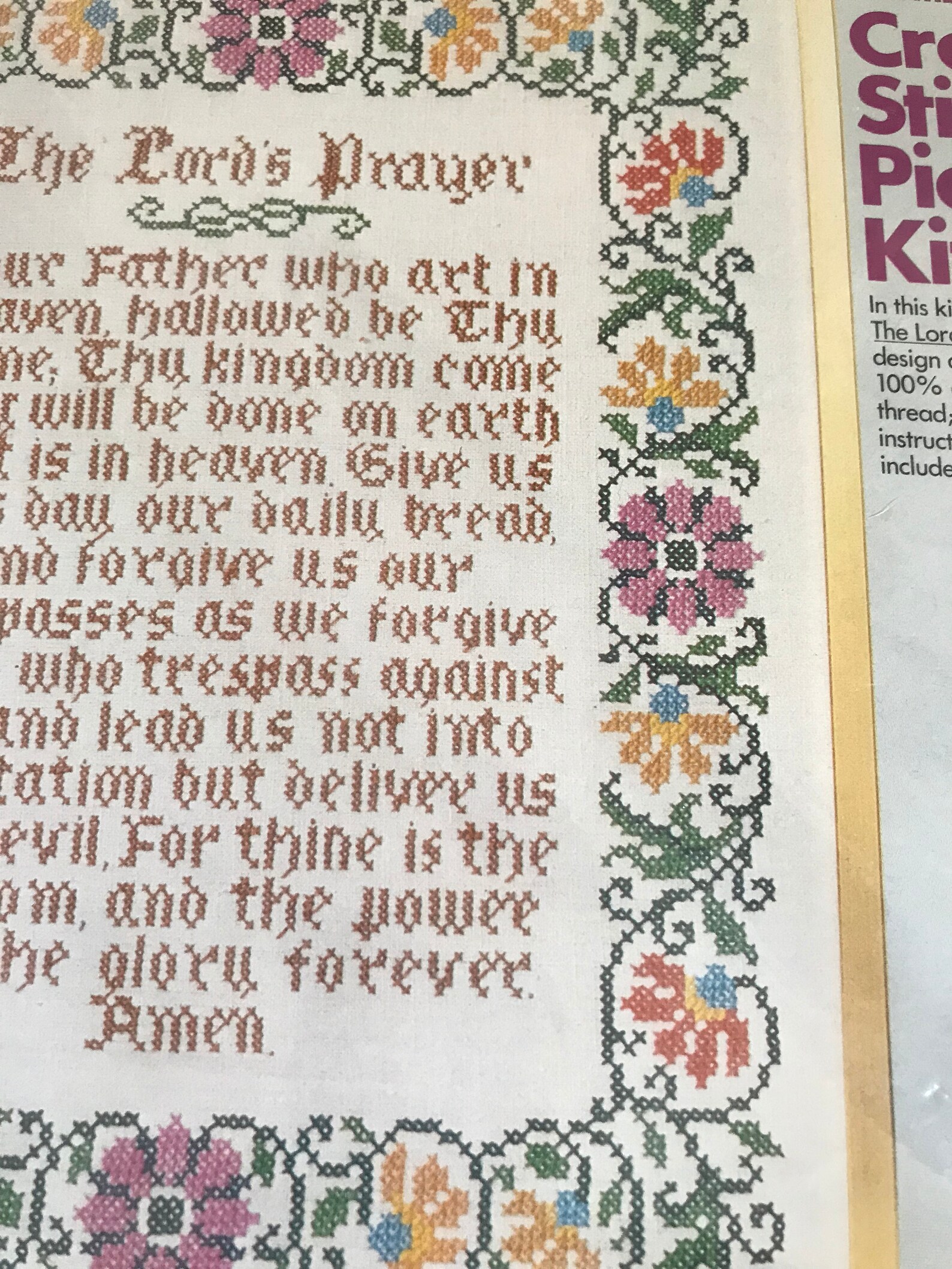 The Lord's Prayer cross stitch kit by Columbia Minerva Etsy