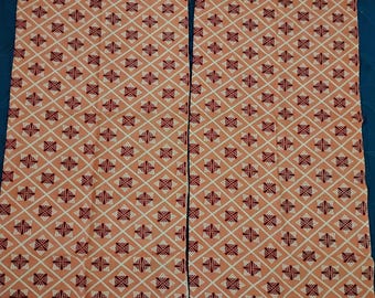 Feedsack cotton fabric two geometric pieces both 1 5/9 yds. x 38" off bolt condition