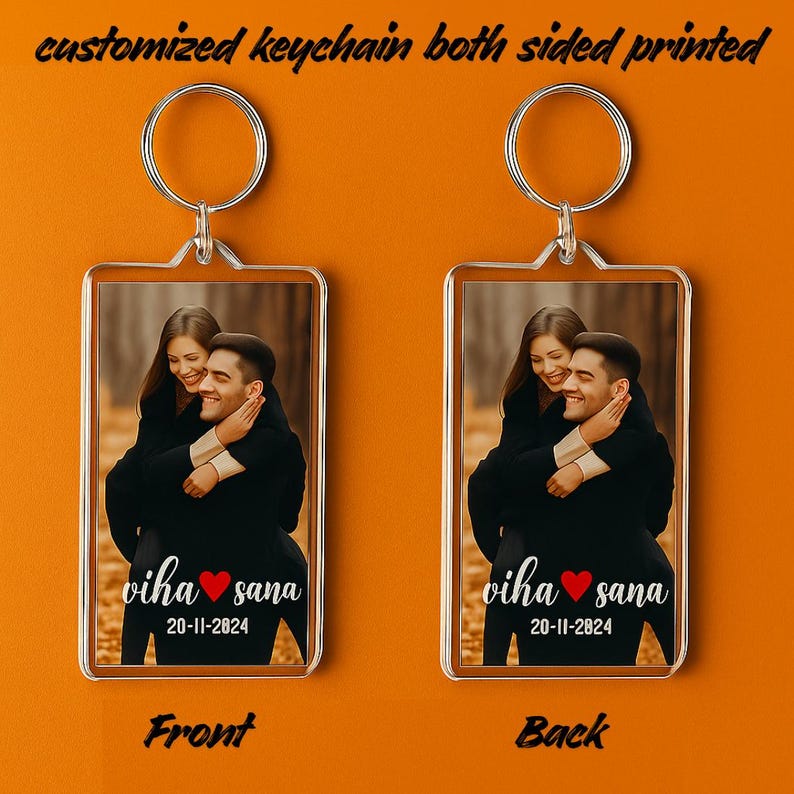 Photo Paper Keychain Personalized Photo Acrylic Keychain | Custom Picture Keyring | Wedding ...