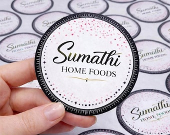 Aangepaste vinyllogostickers | 70 stickers per vel | Waterdichte ronde labels van 37 mm | Bedrijfsbranding