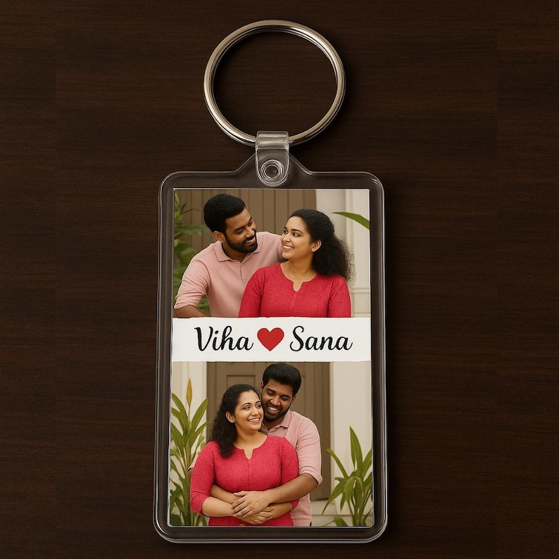 Personalized Photo Acrylic Keychain | Custom Picture Keyring | Wedding ...