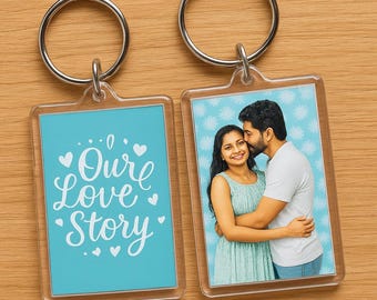 Custom Acrylic Photo Keychain | Double Sided Keychain | Personalized Couple Gift | Photo Keyring | Memory Keepsake | Romantic Souvenir