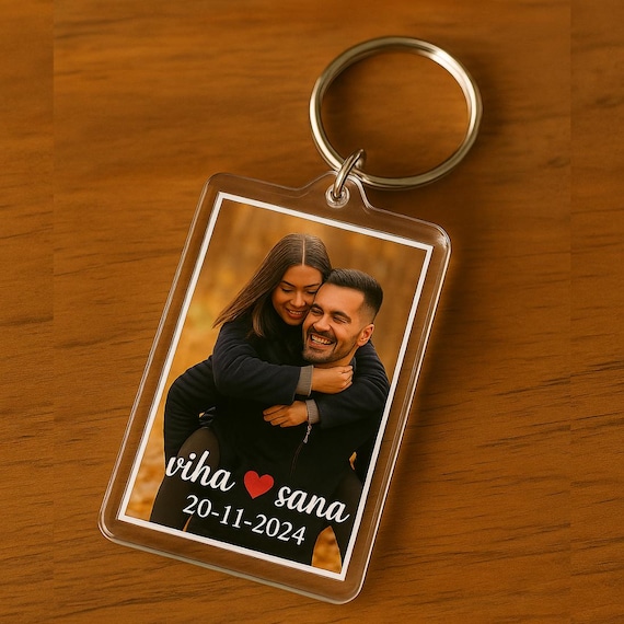 Personalized Photo Acrylic Keychain | Custom Picture Keyring