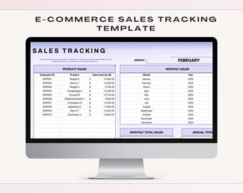 E-commerce Sales Tracking Template, Google Sheets Dashboard, Editable Business Analytics Spreadsheet for Online Store Owners
