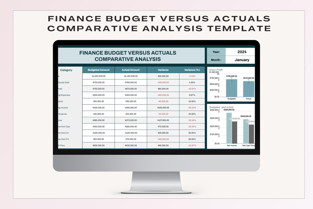 Finance Budget Vs Actuals Comparative Analysis Template, Editable ...