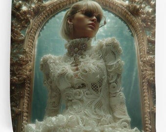 Ethereal Woman Portrait: AI Fantasy Art Print (Digital Download)
