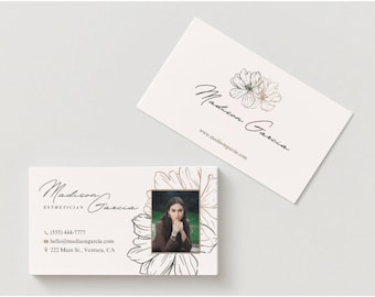 Esthetician Business Card Template Bundle Medspa Salon Skincare Spa Business QR Code Card for Esthetics Beauty Business Card Canva Template