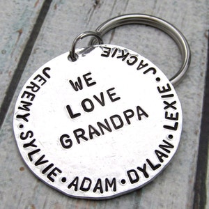 Personalized Father's Day Gift, Personalized Keychain Gift for Grandpa, Grandpa Keychain, Hand Stamped Keychain, Grandpa Gift 010 image 2