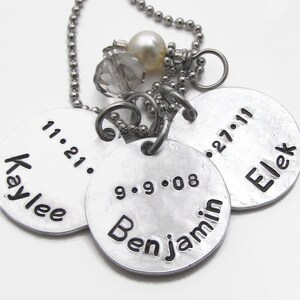 Personalized Mother Necklace, Hand Stamped Personalized Necklace - Family Necklace - Gift for Grandma Gift for Mom