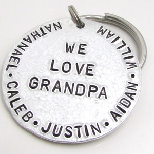 Personalized Father's Day Gift, Personalized Keychain Gift for Grandpa, Grandpa Keychain, Hand Stamped Keychain, Grandpa Gift 010 image 1
