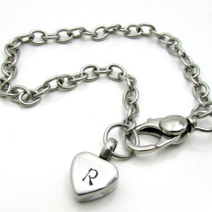 Cremation Bracelet - Cremation Jewelry - Initial Bracelet - Hand Stamped Jewelry - Personalized Bracelet - Remembrance Jewelry Cremation Urn