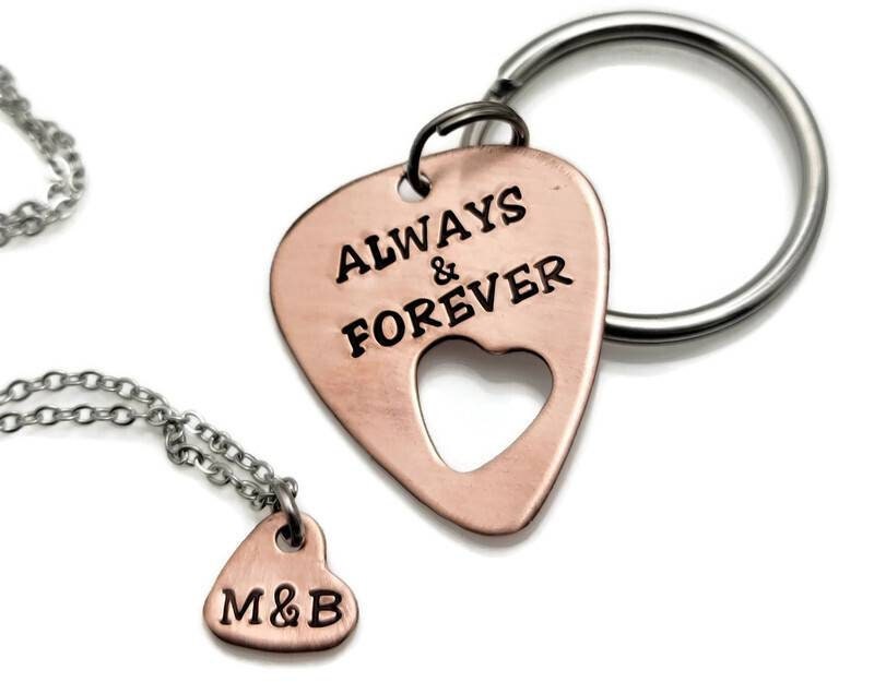 Personalized Guitar Pick Keychain and 
