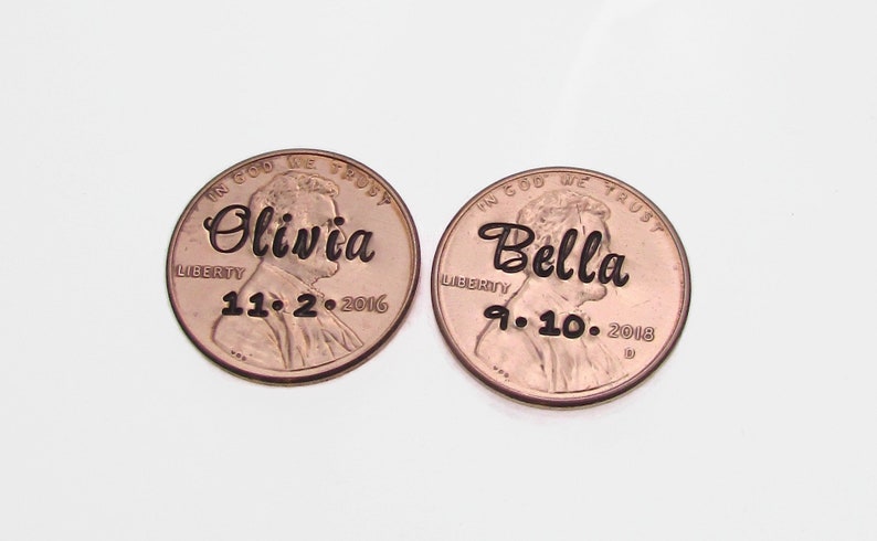 Personalized Name Penny, Personalized Pocket Token qty of 1, Hand Stamped Penny Keepsake, Custom Lucky Penny, Pocket Token, Unique Gift image 2