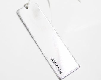 Personalized Bookmark (qty 1) Hand Stamped Teacher Gift, Reader Gift Stamped Metal Bookmark - Hand Stamped Personalized Accessories