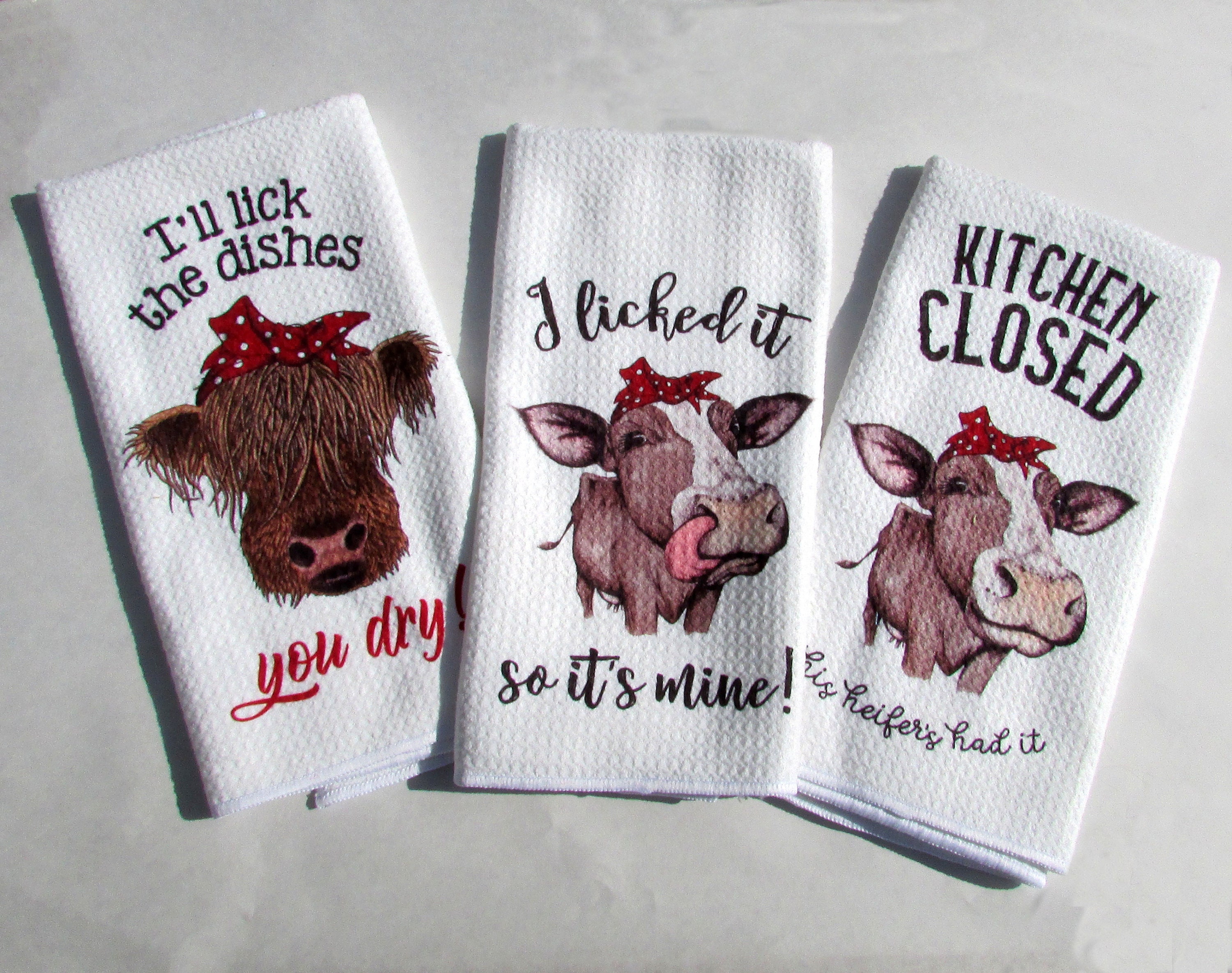 Cow 7 Farmyard Gift Embroidered Personalised Towels and Tea Towels 