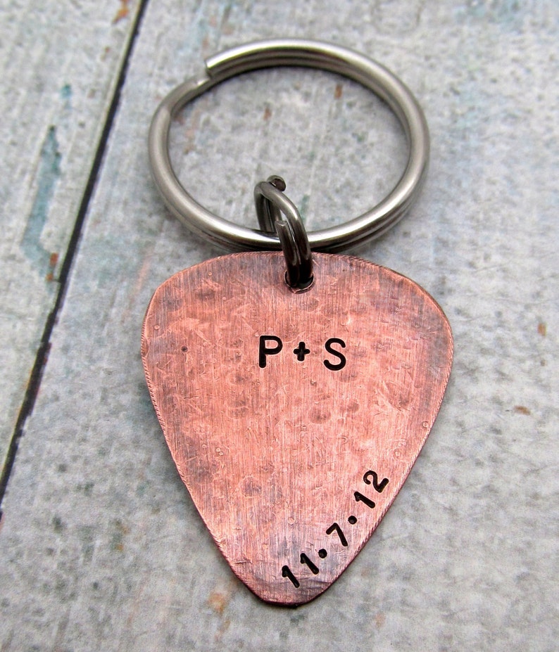 Mens Personalized Guitar Pick KeyChain Engraved Mens Gift Etsy