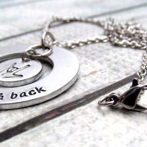 I Love You To the Moon and Back Necklace Hand Stamped Jewelry ASL Sign Language Necklace Personalized Necklace Hand Stamped Jewelry xmas image 3