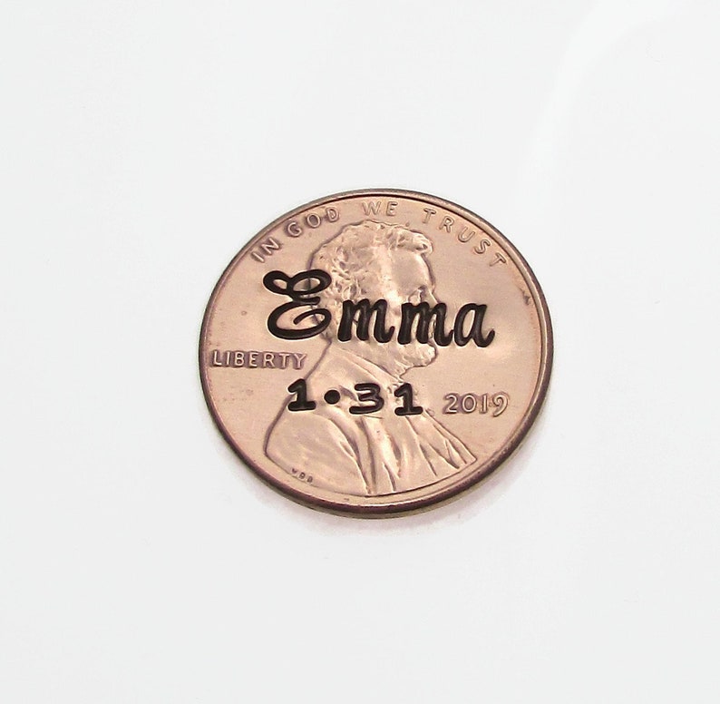 Personalized Name Penny, Personalized Pocket Token qty of 1, Hand Stamped Penny Keepsake, Custom Lucky Penny, Pocket Token, Unique Gift image 8