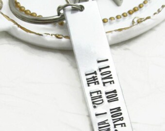 Personalized Keychain | Hand Stamped Aluminum Keyring, Anniversary Gift