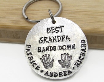 Custom Grandpa Keychain - Personalized Father's Day Gift - Hand Stamped Dad Keychain - Grandpa Gift - Dad Keychain