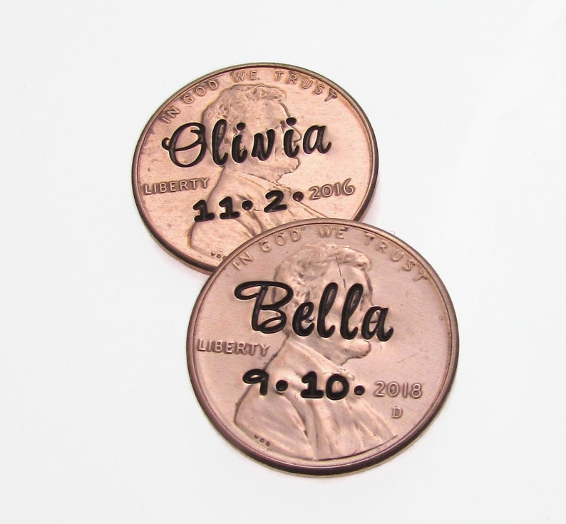 Personalized Name Penny, Personalized Pocket Token qty of 1, Hand Stamped Penny Keepsake, Custom Lucky Penny, Pocket Token, Unique Gift image 6