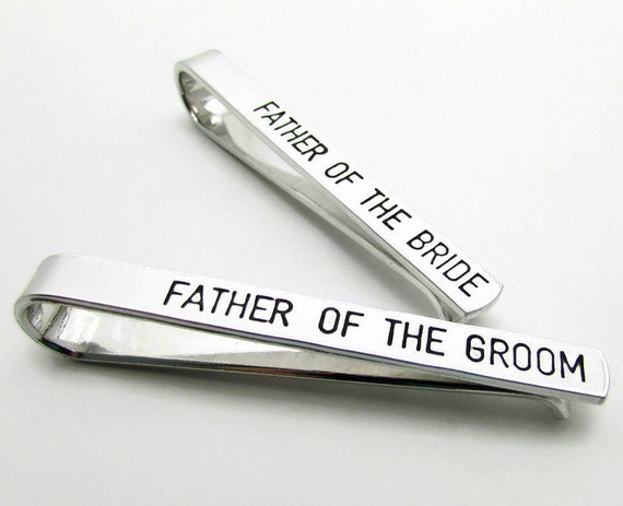 Father of the Bride and Groom Personalized Tie Clips Hand | Etsy