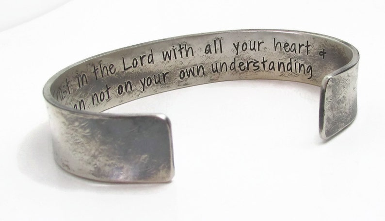 Mens Gift for him Hidden Message Cuff Bracelet in Sterling Silver Hand Stamped Inscription Your Special Message Personalized Bracelet