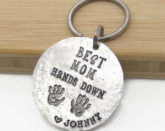 Customized Keychain for Mom - Personalized Mother's Day gift - Hand Stamped Mom Keychain - Hand Stamped Grandma Keychain